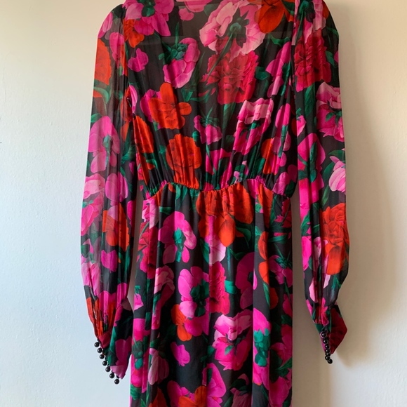 The Kooples BLACK SILK WRAP DRESS - Picture 3 of 3